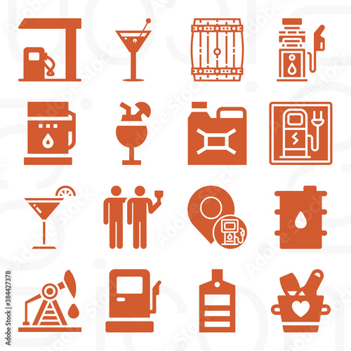 16 pack of ethanol  filled web icons set