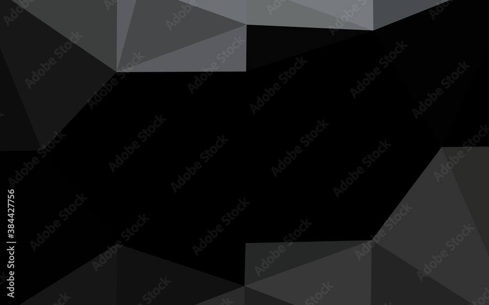 Dark Black vector polygon abstract layout.