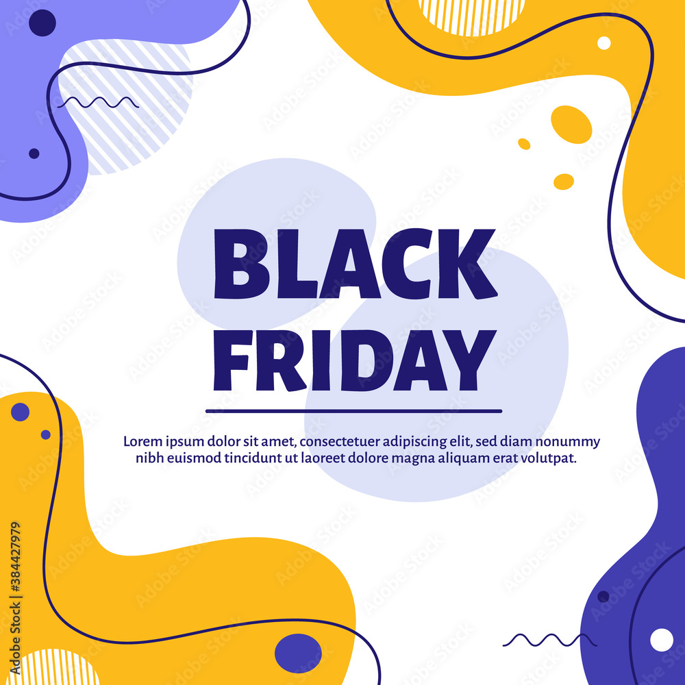 Naklejka premium Black friday abstract modern banner. Vector illustration in flat style.