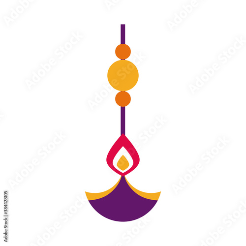 diwali hindu decoration hanging flat style icon
