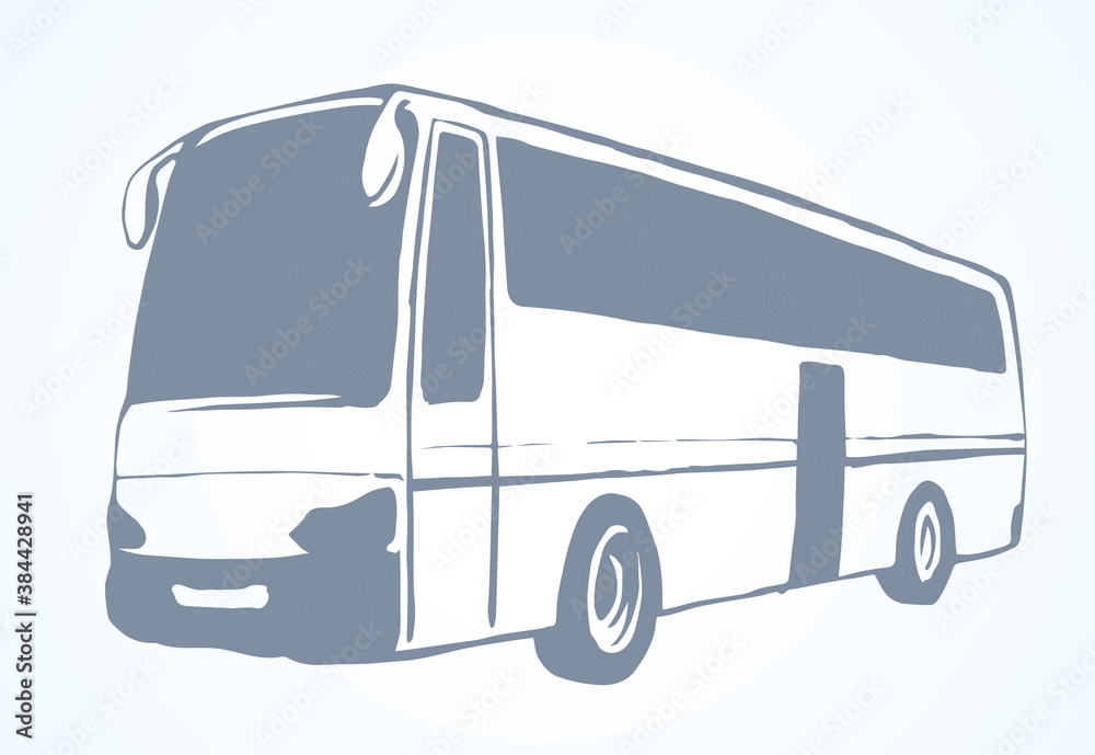 Large intercity bus. Vector drawing