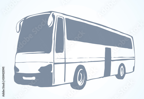 Large intercity bus. Vector drawing