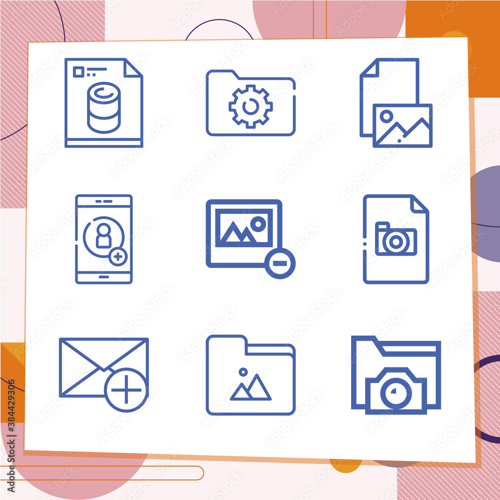 Simple set of 9 icons related to functionality Simple set of 9 icons related to functionality