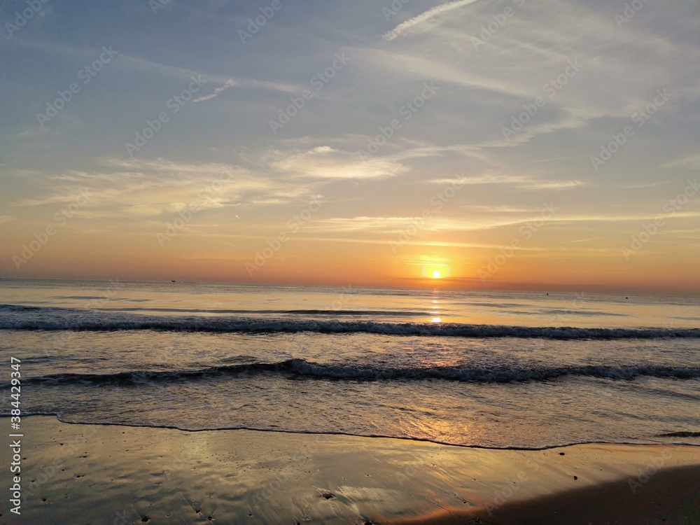 Sunrise on the beach on an October day 2