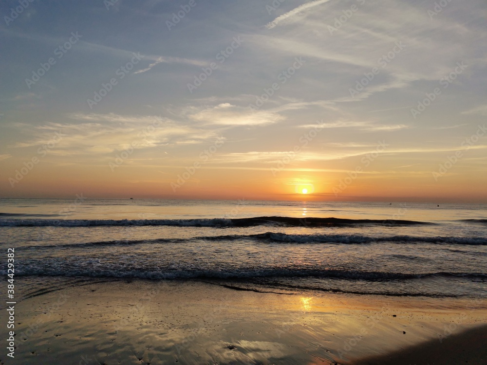 Sunrise on the beach on an October day 3