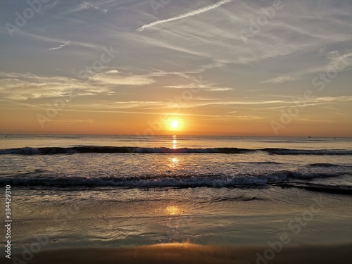 Sunrise on the beach on an October day