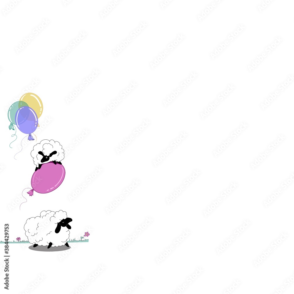Sheep illustration, children's illustration for design or other decoration Sheep illustration, children's illustration for design or other decoration