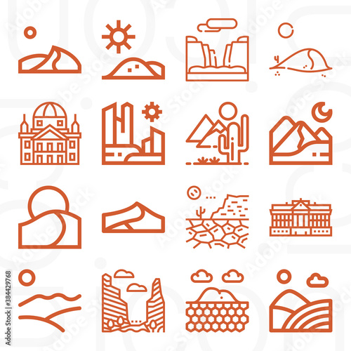 16 pack of arizona  lineal web icons set