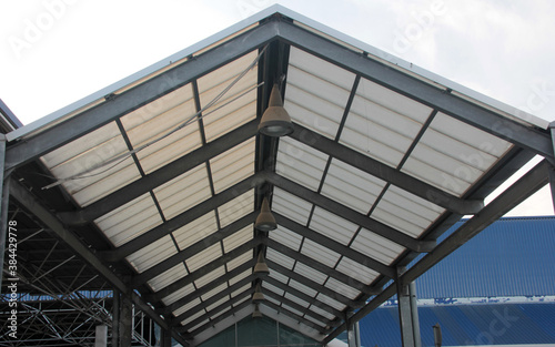 steel roof  metal roof in construction site