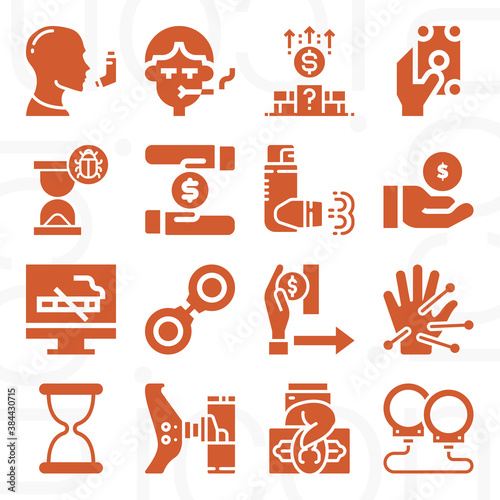 16 pack of devote  filled web icons set
