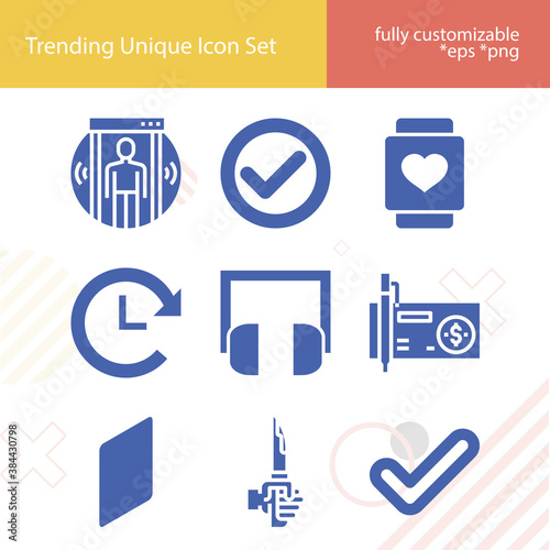 Simple set of ascertain related filled icons.