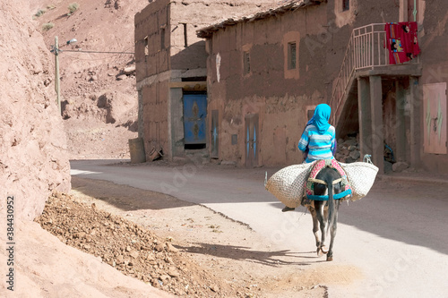 Moroccan village in the Atlas mountains, Morocco, Africa photo