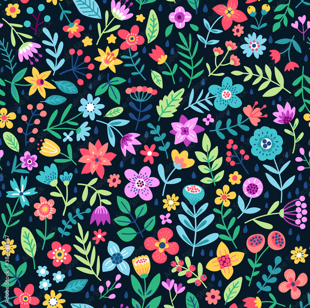 Fototapeta premium Cute Floral pattern in the small flower. 