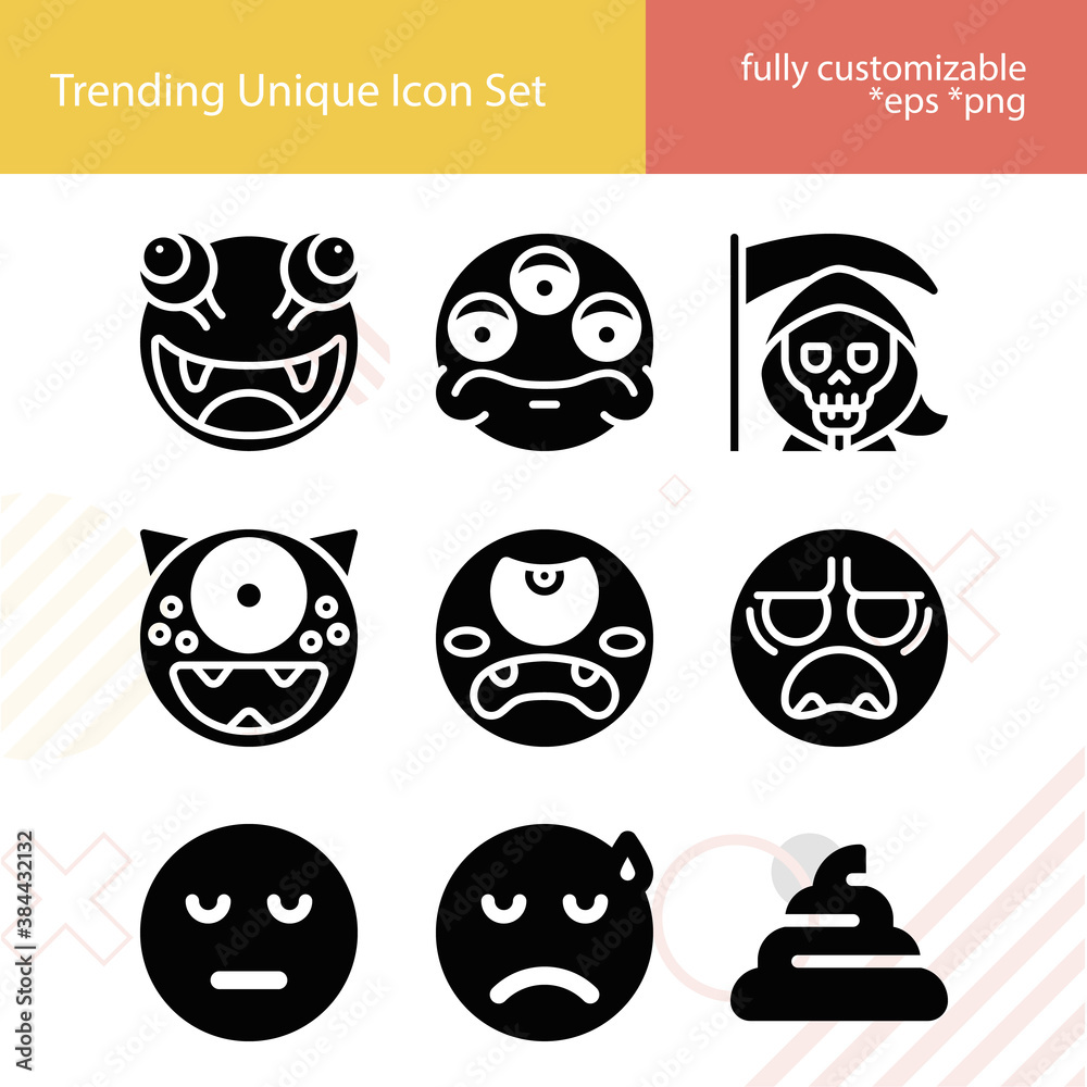 Simple set of worried related filled icons. Simple set of worried related filled icons.