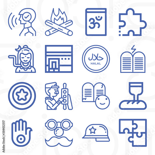 16 pack of reproduction  lineal web icons set