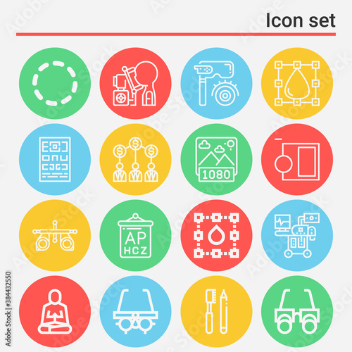 16 pack of mediation  lineal web icons set