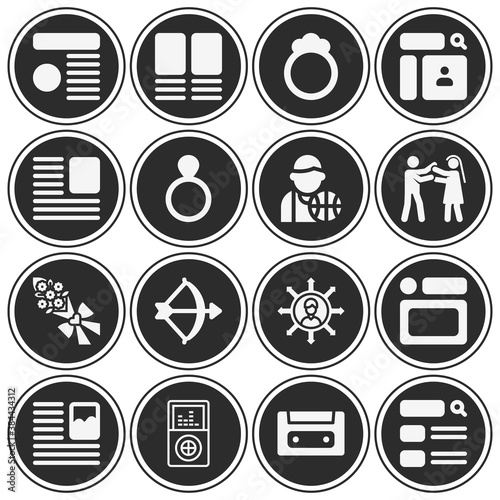 16 pack of participant  filled web icons set