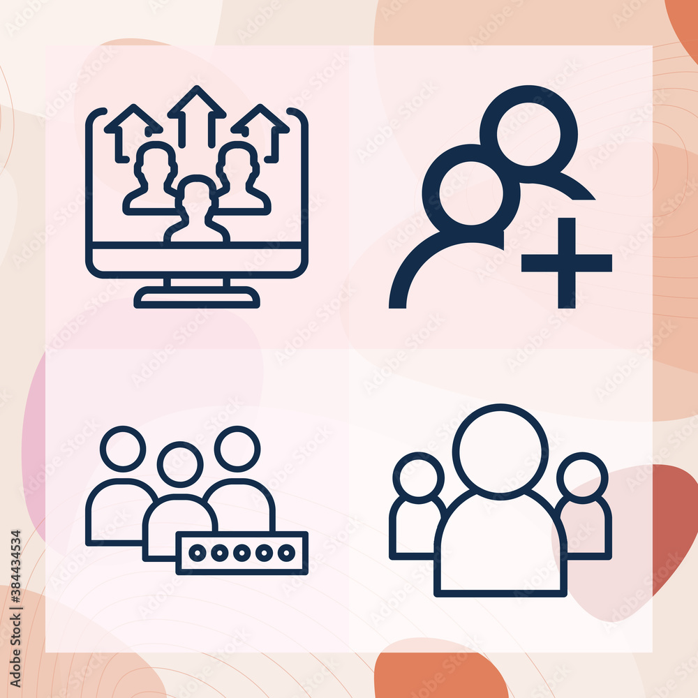Simple set of communal related lineal icons Simple set of communal related lineal icons