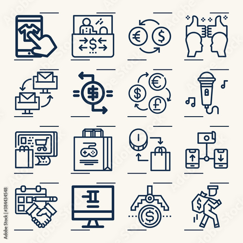 Simple set of bargain related lineal icons.