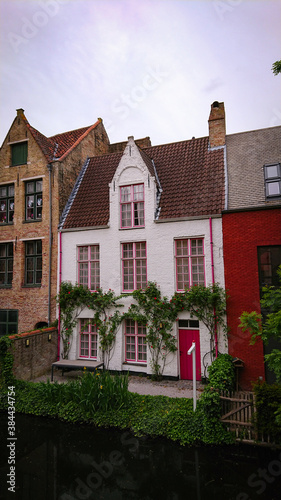 Beautiful View Of Authentic Houses Above The Canal In The Belgian City Of Bruges. © CuteIdeas