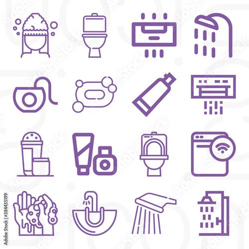 16 pack of going under  lineal web icons set