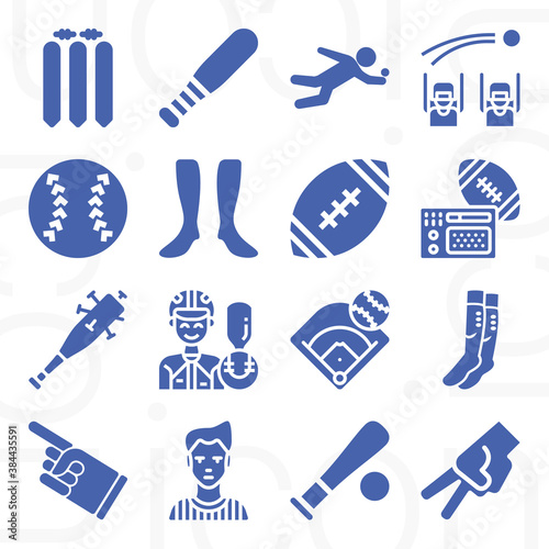 16 pack of field game  filled web icons set