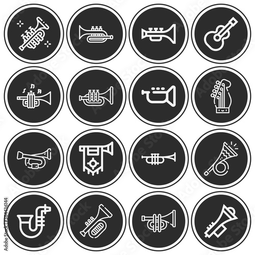 16 pack of blues  lineal web icons set