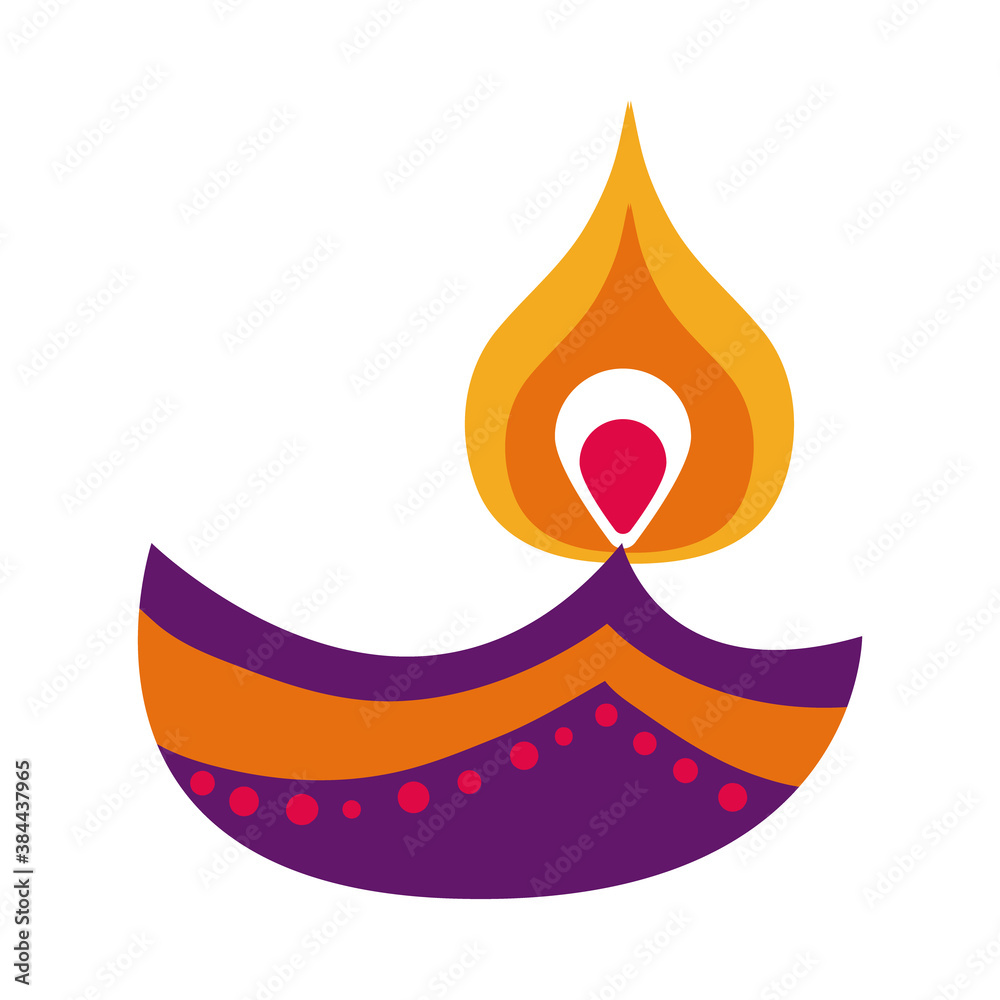 diwali candle flat style icon