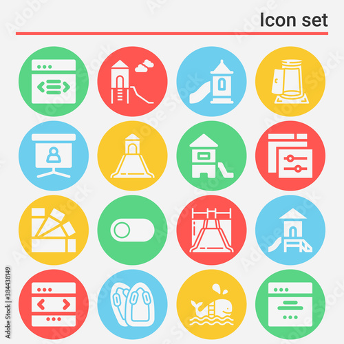16 pack of slid  filled web icons set