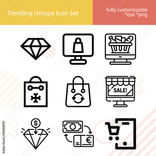 Simple set of interchange related lineal icons.