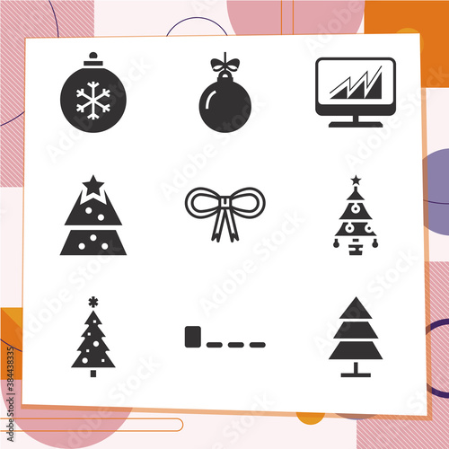 Simple set of 9 icons related to tide