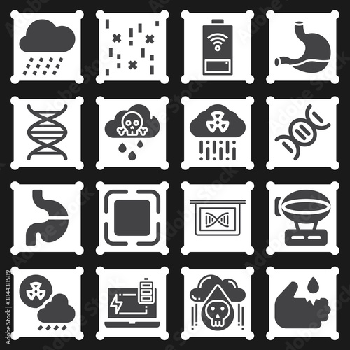 16 pack of acid  filled web icons set