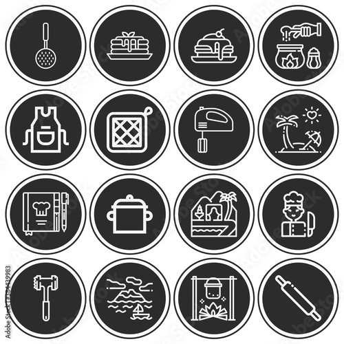 16 pack of strait  lineal web icons set