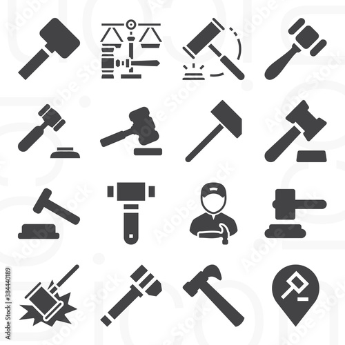 16 pack of middle ear  filled web icons set
