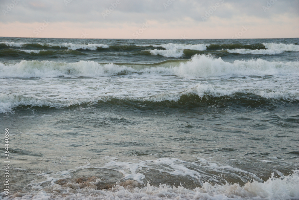 Dramatic waves of Baltic sea 