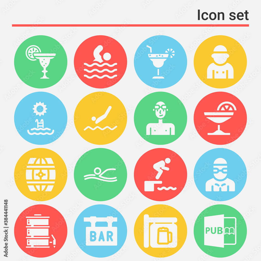 16 pack of crawl  filled web icons set