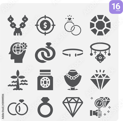 Simple set of purpose related filled icons.