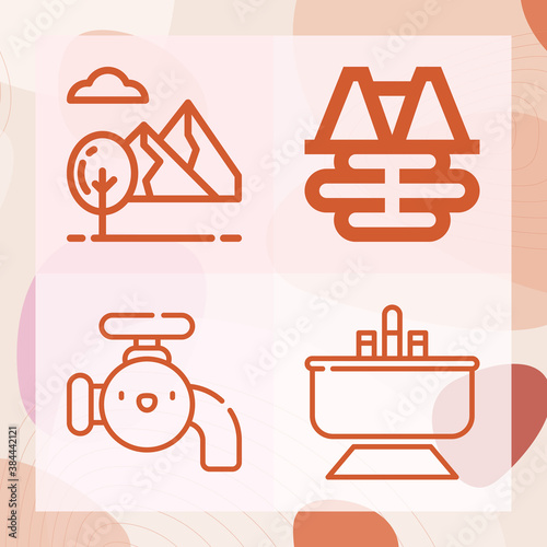 Simple set of watershed related lineal icons