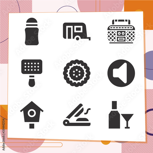 Simple set of 9 icons related to narrator