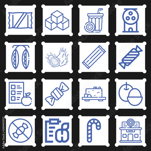 16 pack of carbohydrate  lineal web icons set
