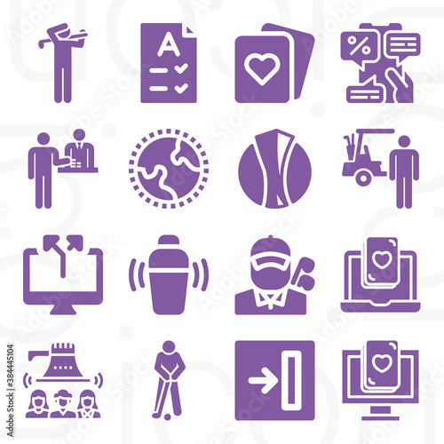 16 pack of tier  filled web icons set