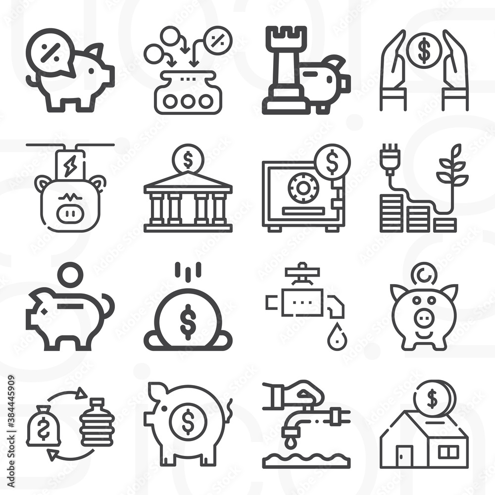 16 pack of ryan  lineal web icons set