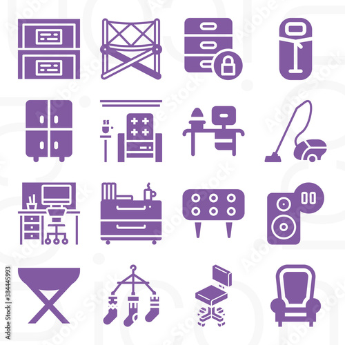 16 pack of chores  filled web icons set