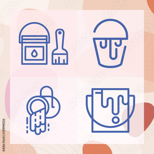Simple set of water wheel related lineal icons