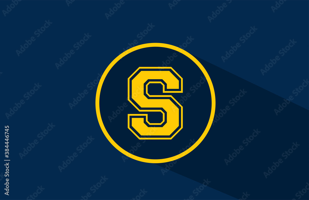 yellow blue S alphabet letter logo icon with circle. Simple and creative design for business and company yellow blue S alphabet letter logo icon with circle. Simple and creative design for business and company