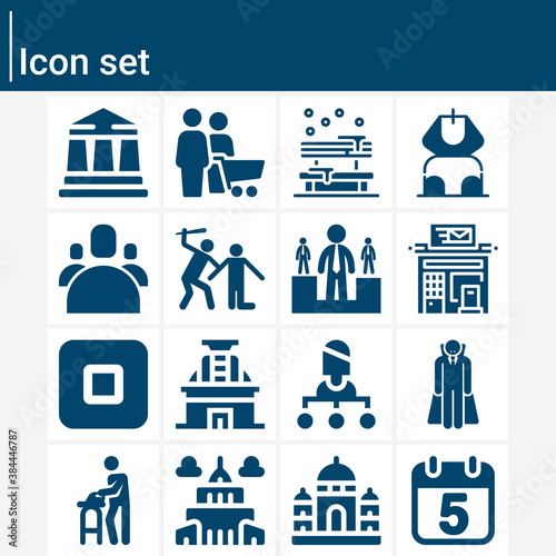 Simple set of density related filled icons.