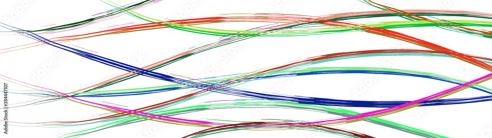 Abstract background of wavy intertwining colored lines on white Abstract background of wavy intertwining colored lines on white