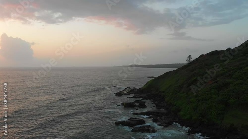 Coastline of Arabian Sea during Sunset from India State of Goa photo