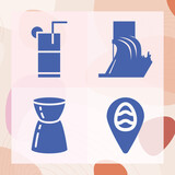 Simple set of food product related filled icons
