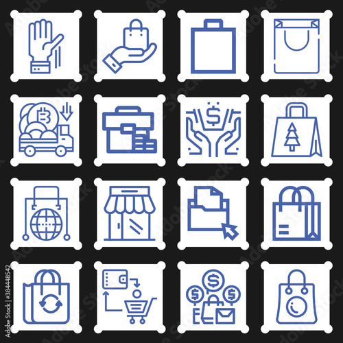 16 pack of taxes  lineal web icons set